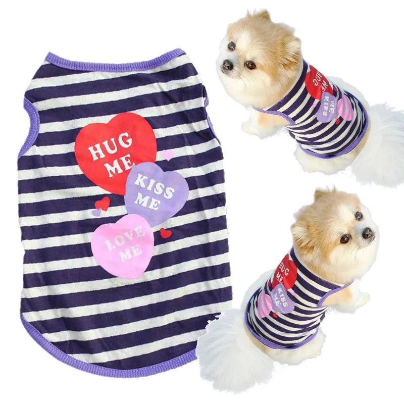 Cute Puppy Printed T-shirt: Cotton Dog Clothes